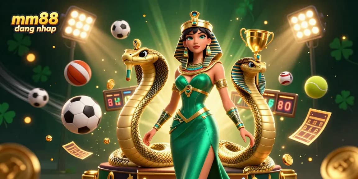 Experience exciting gameplay with mm88 dang nhap; vibrant scene full of sports elements and lavish casino decor.
