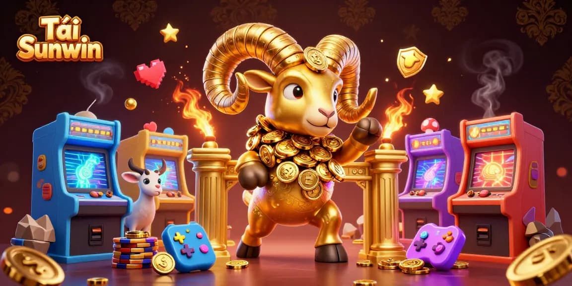 Experience the ultimate thrill with Tải Sunwin, featuring a vibrant 3D cartoon scene filled with casino games.