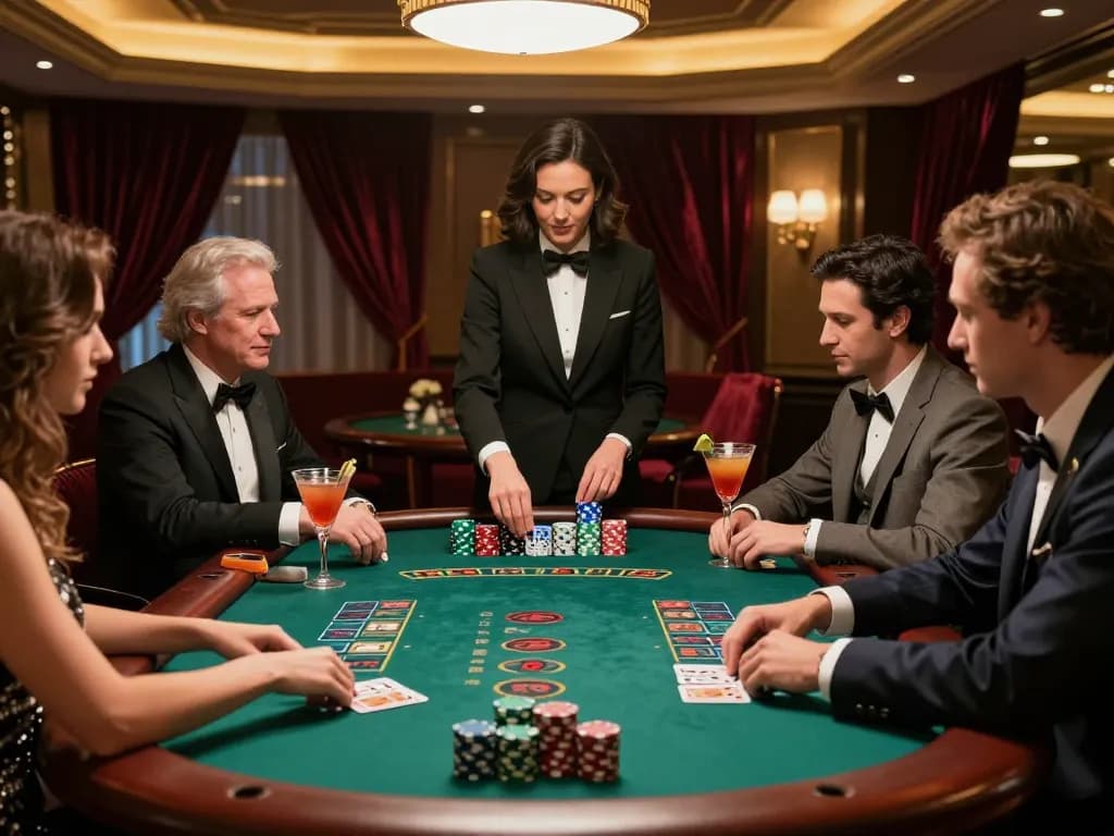 Players engaging in a strategic blackjack game at Dabet casino, showcasing the excitement and atmosphere.