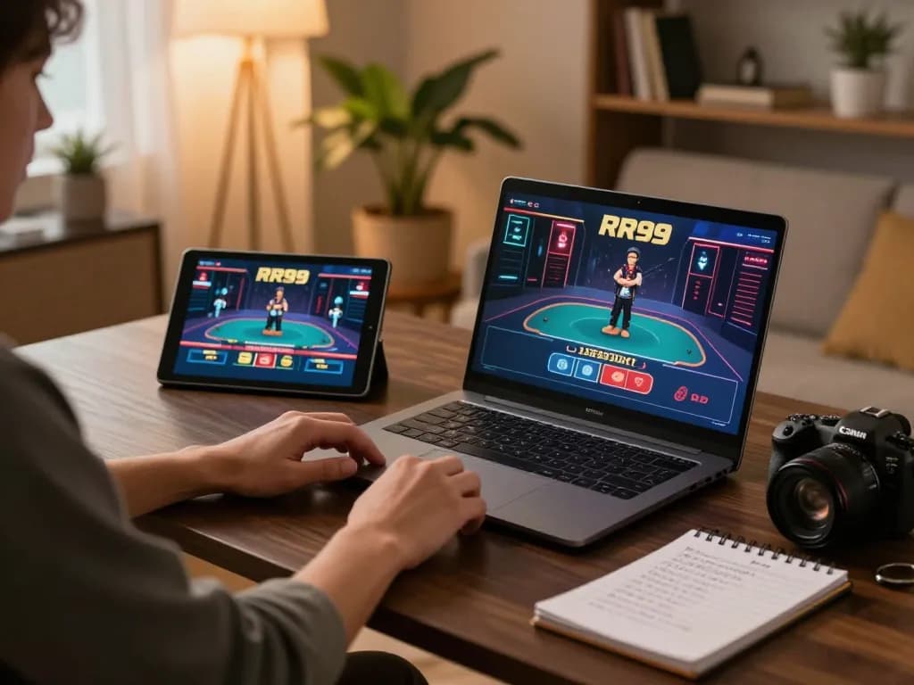 Engaging moment of online gaming with RR99 focusing on dynamic betting strategy.