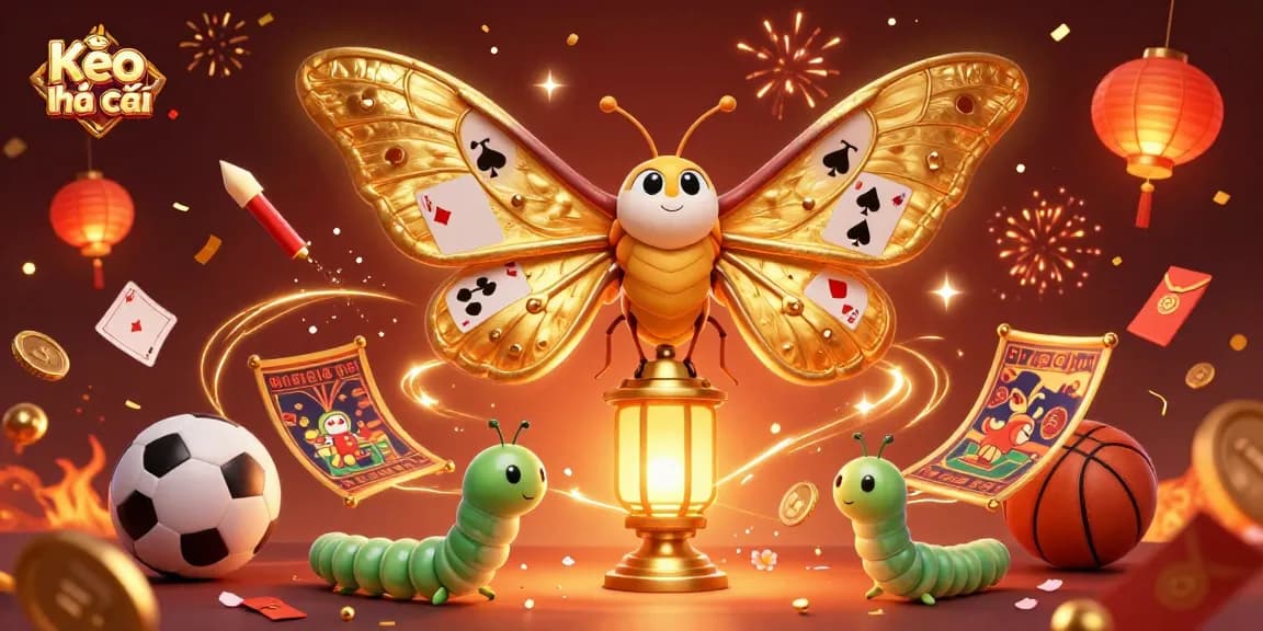 Kèo nhà cái: Experience vibrant sports betting excitement with dynamic visuals and festive elements.