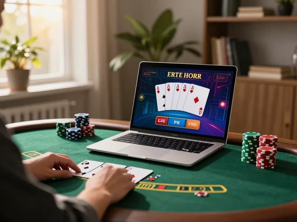 Experience the 789win link đăng nhập with live blackjack gameplay on a laptop.
