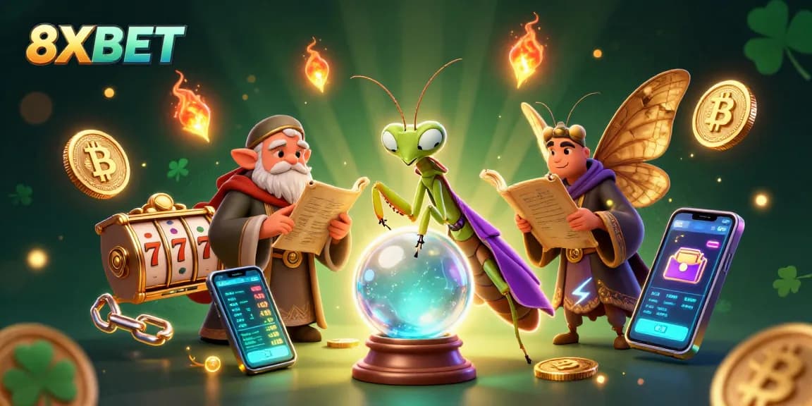 Experience thrilling slots and jackpots with 8XBET in a vibrant mystical casino setting.