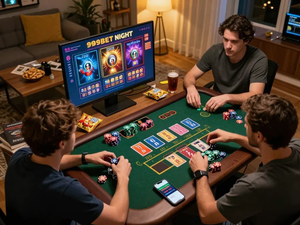 Players enjoying a thrilling game night on 999bet online platform, showcasing dynamic gameplay.
