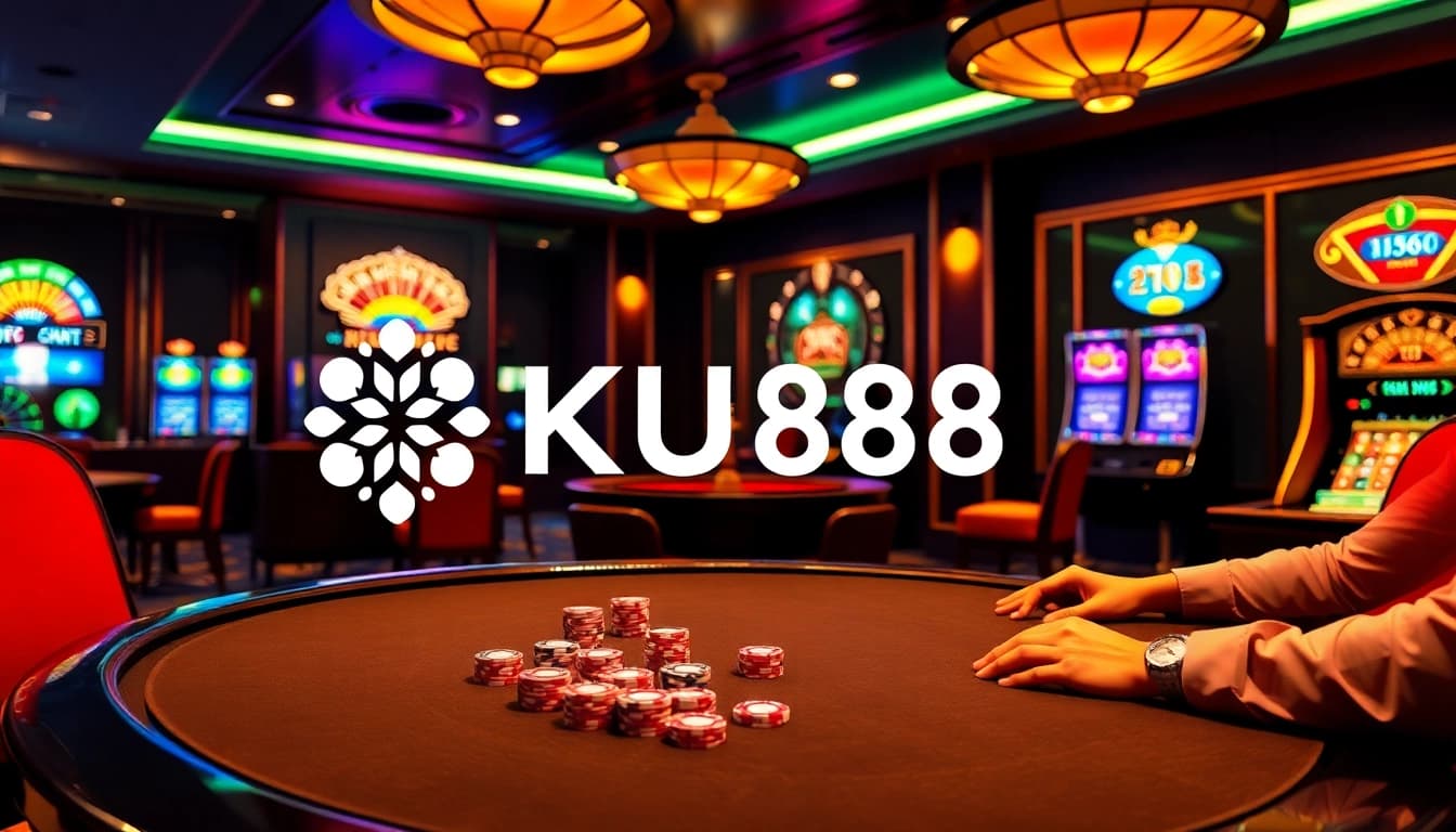 Experience thrilling gaming at KU88 with vibrant casino tables and engaging players.