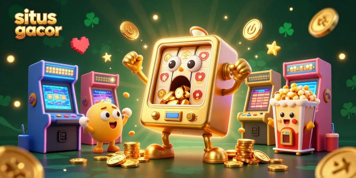 Experience the excitement of situs slot gacor with bright winnings from golden slot machines in a vibrant casino.