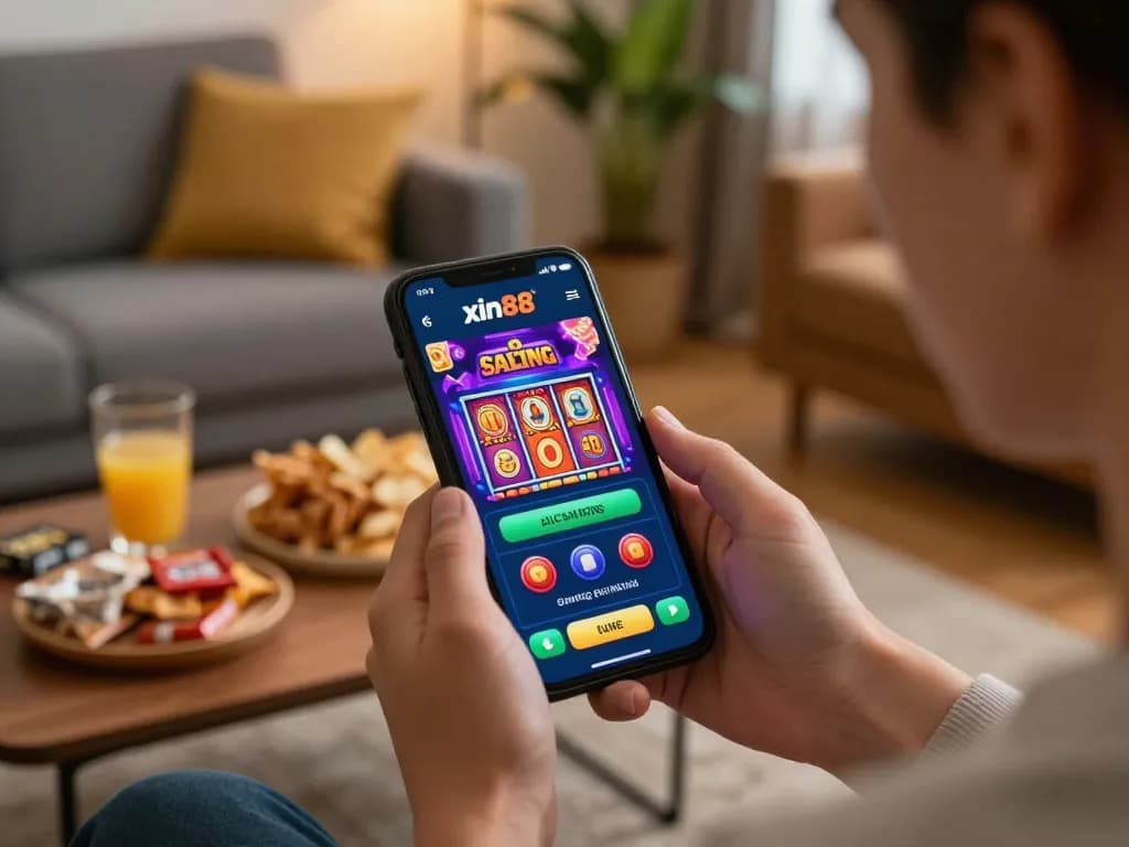 x88 casino players engaging with online games on smartphone, highlighting secure gaming experience
