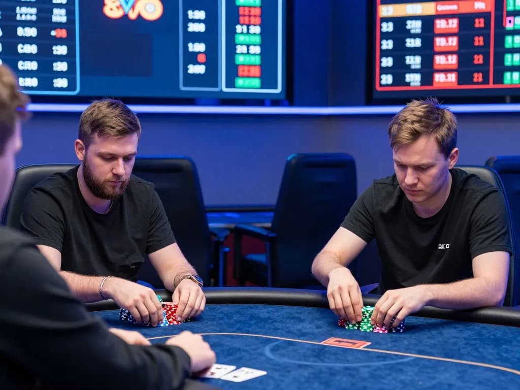 Players strategizing during an intense poker game at 88vvgo's online platform