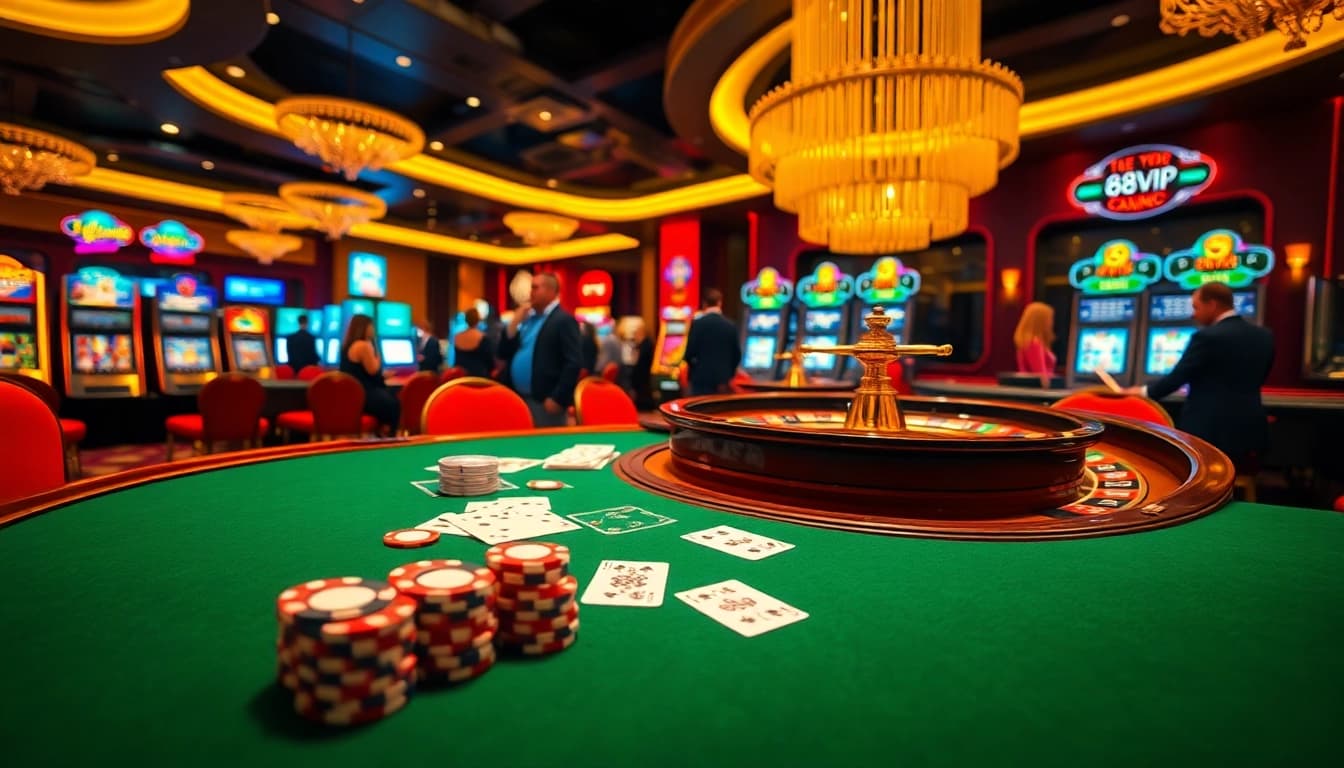 Experience the thrill of 68VIP with vibrant casino tables and exciting games.