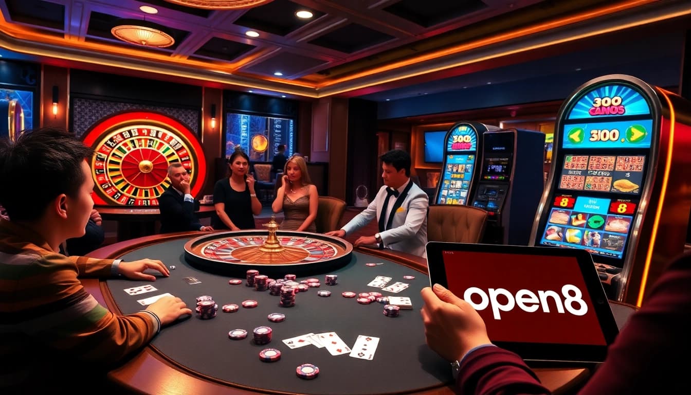 Experience the thrill of open88 with vibrant casino games, elegant players, and high-stakes excitement.
