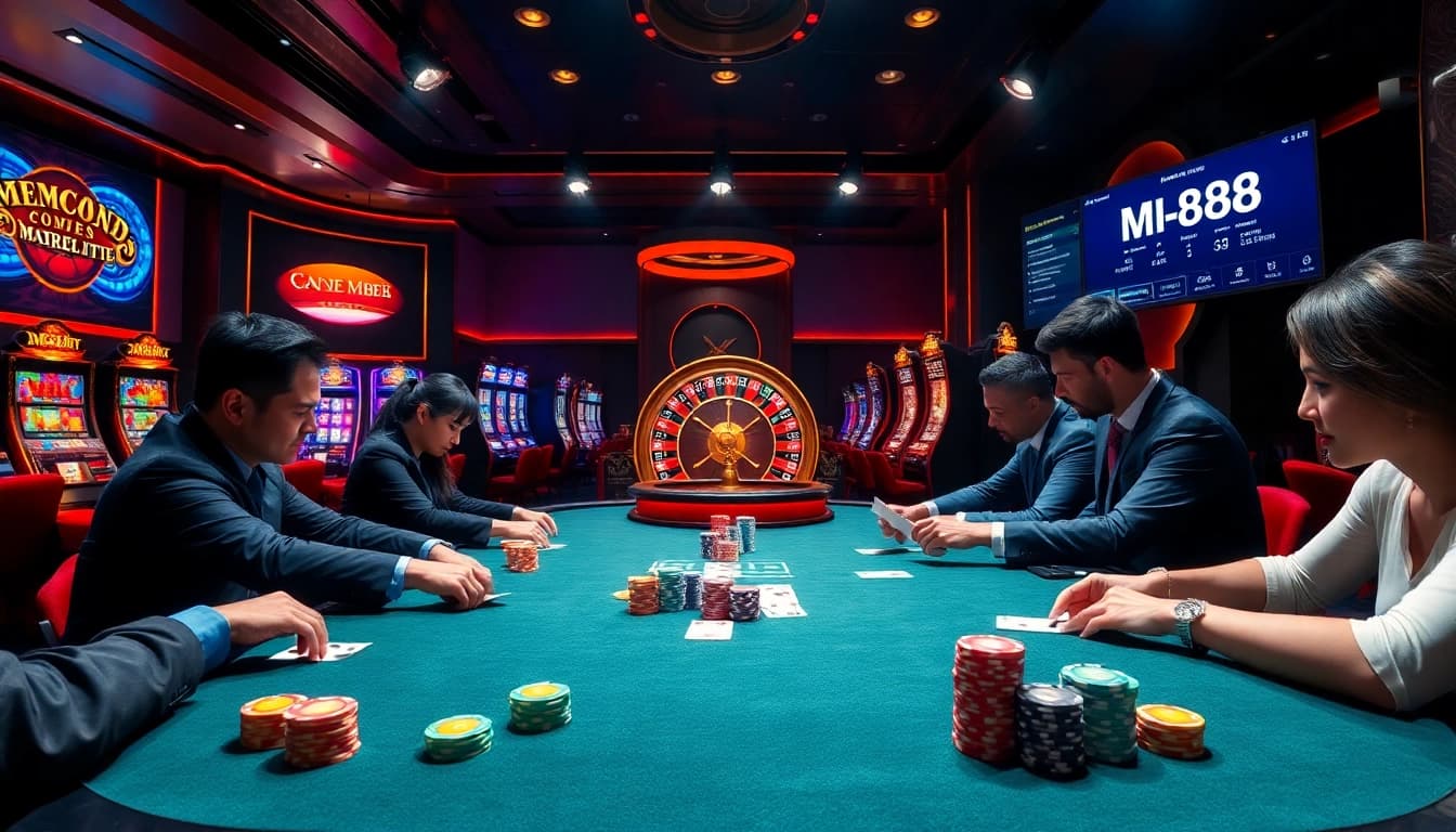 Experience the thrill of gaming at MM88 with exciting poker action and vibrant casino atmospheres.