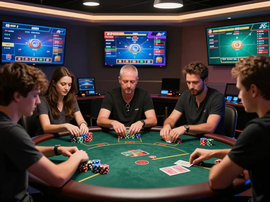 Exciting gaming moment at TR88 online casino with diverse players enjoying poker in a vibrant, engaging environment.