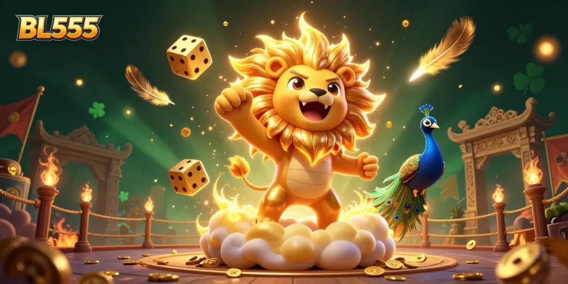 Engage with exciting BL555 casino challenges featuring a roaring lion and dynamic game elements.