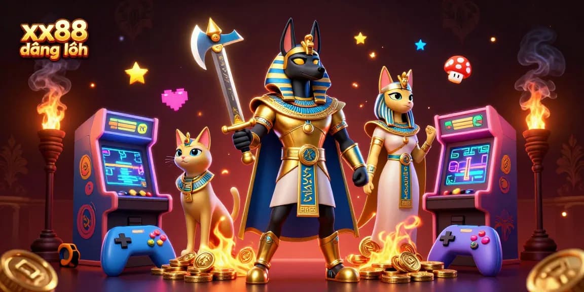 Engage with the exciting scene of xx88 đăng nhập featuring ancient deities amid dynamic gambling elements, igniting thrilling gameplay.
