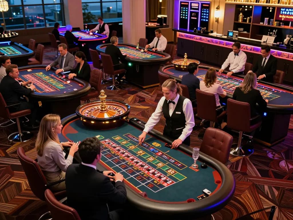 BL555 players engaged in a thrilling roulette game with vibrant lighting.