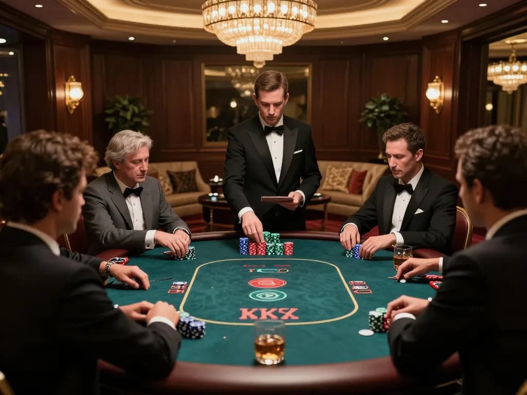 High-stakes poker action at the elegant 88 Club VIP area showcasing elite players and luxurious decor