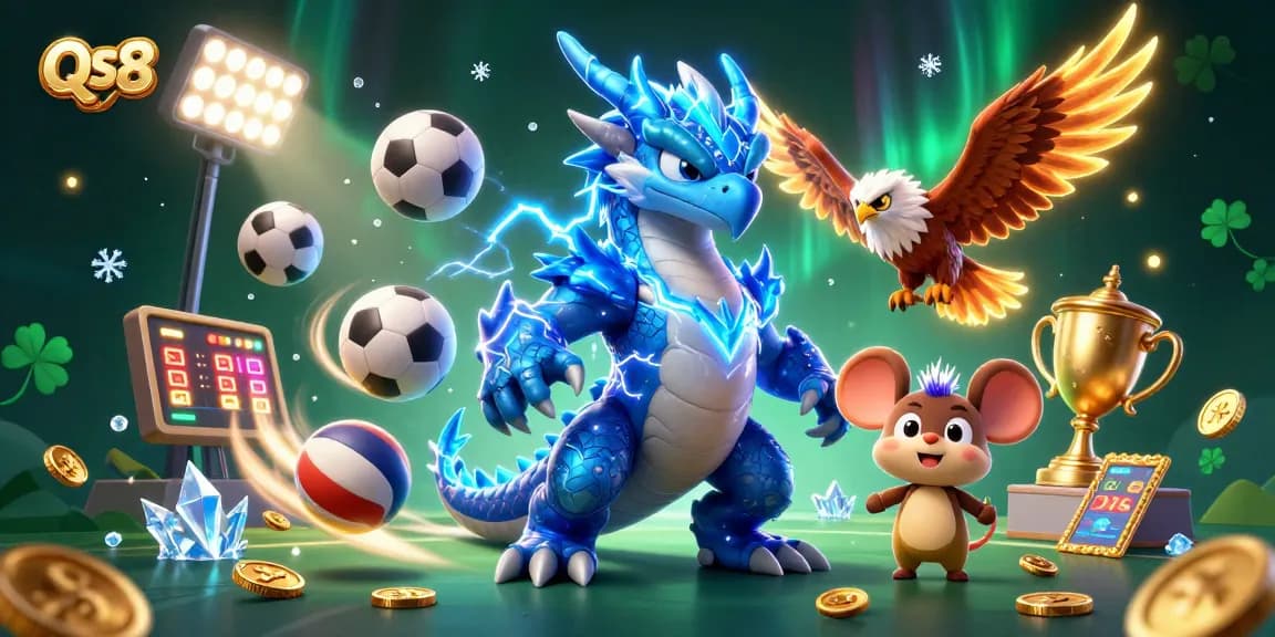 Experience the excitement of QS88 with vibrant illustrations showcasing thrilling sports betting elements and dynamic characters.