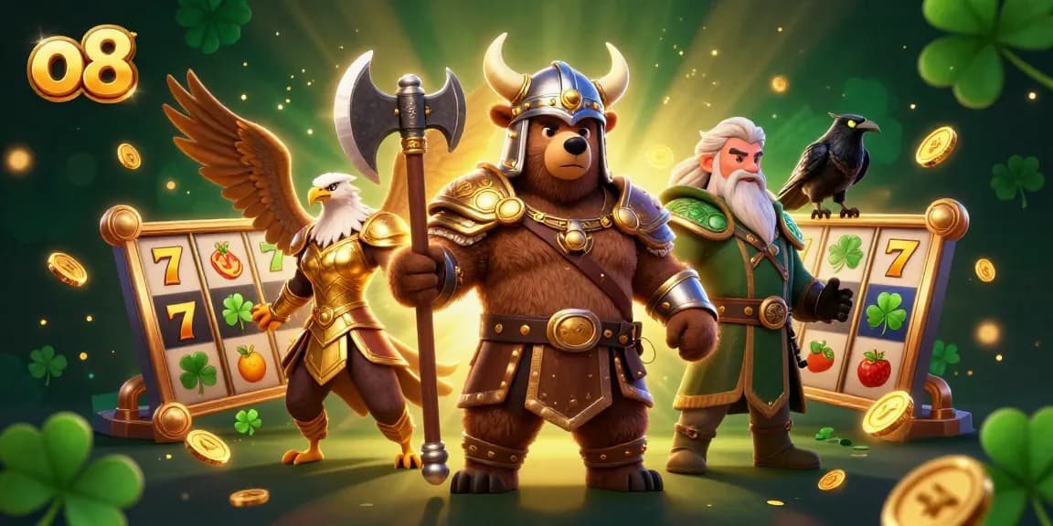 Experience the thrilling world of o8 casino gaming with dynamic slot machines and vibrant characters.