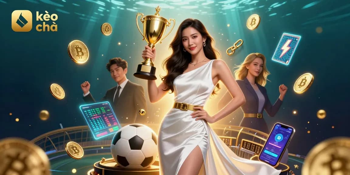 Win big with kèo nhà cái through sports betting elements showcasing a triumphant character and dynamic gaming visuals.