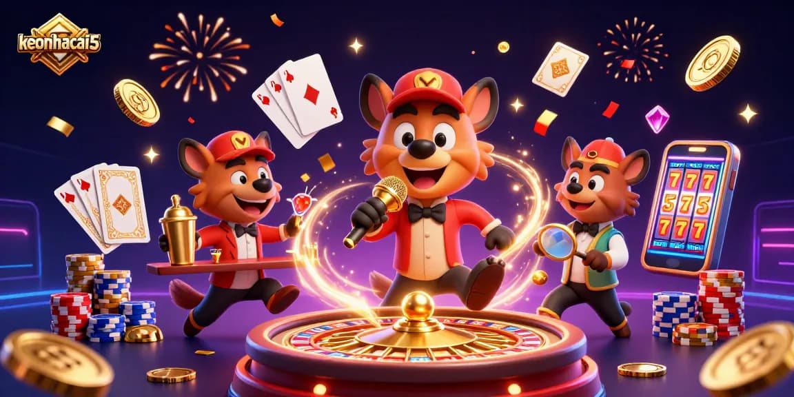 Experience laughter and excitement at keonhacai5 with hyenas bringing casino fun to life.