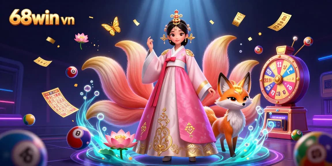 Engage with 68win vn in this vibrant, interactive online gaming scene filled with dynamic lottery elements.