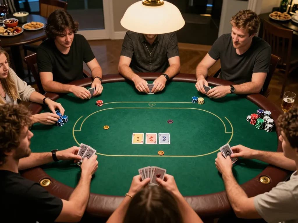 Players engaged in a fun AE888 poker game, showcasing strategy and social interaction.