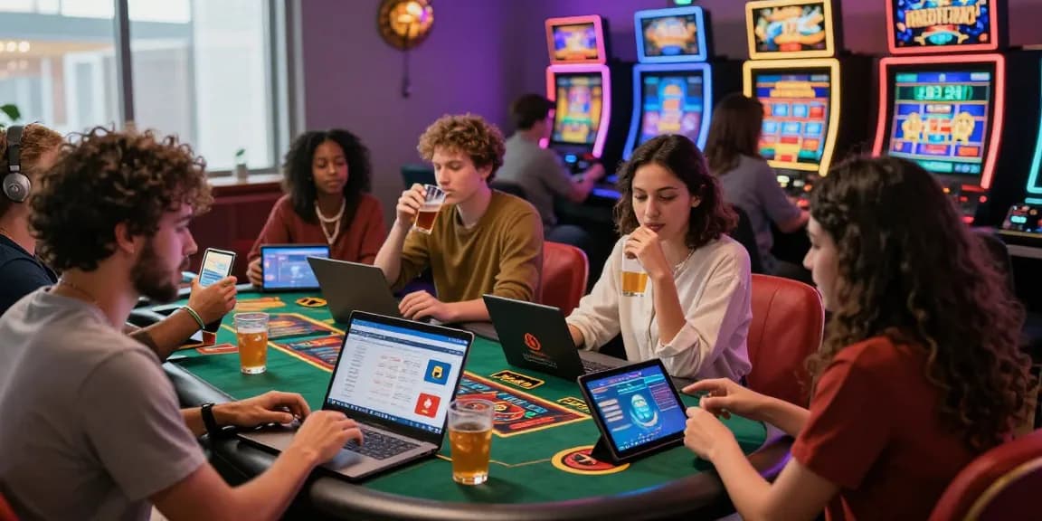 Engaged players at jumpspace.org.uk enjoying vibrant online credit card casinos, showcasing excitement and gaming variety.