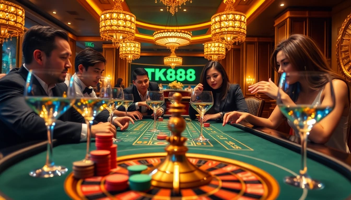 Experience thrilling poker action at TK88 Casino as players strategize and engage.