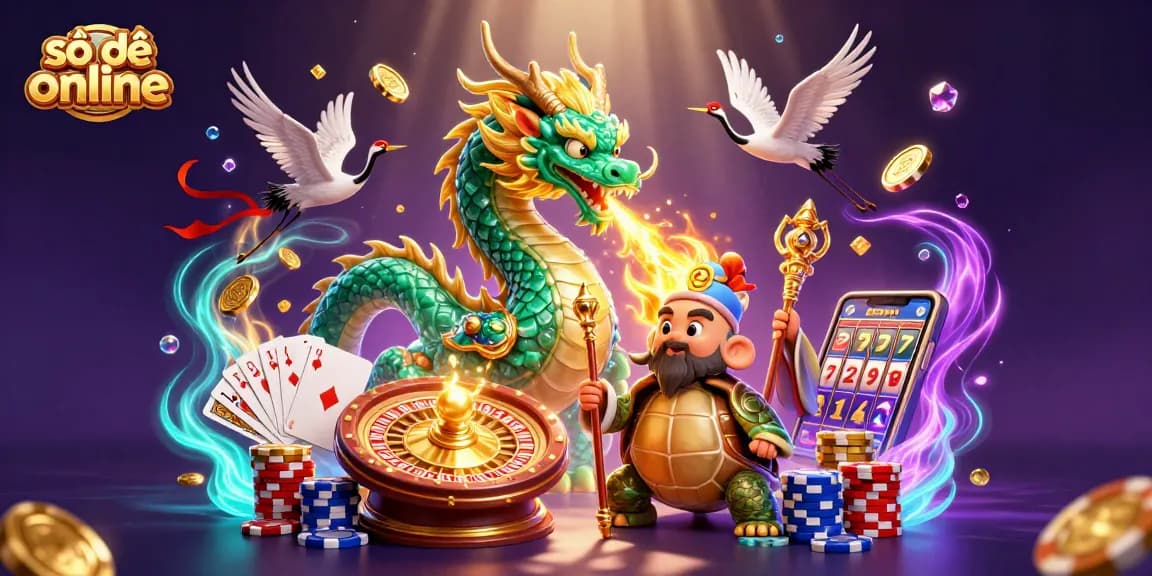 Engage with số đề online featuring vibrant characters and dynamic casino elements in this 3D illustration.