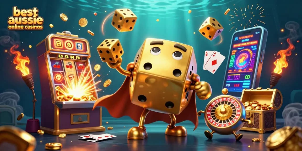 Experience the thrill at the best aussie online casinos with golden dice and jackpot excitement.