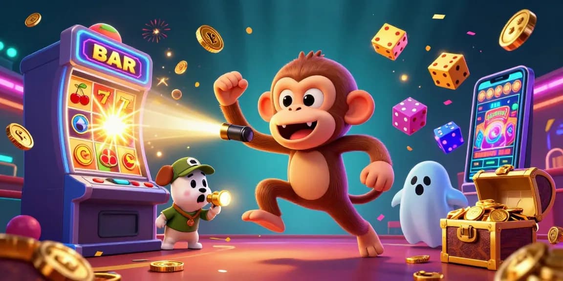 Experience thrilling gameplay at SKY88 with vibrant casino action featuring a playful ghost and puppy.