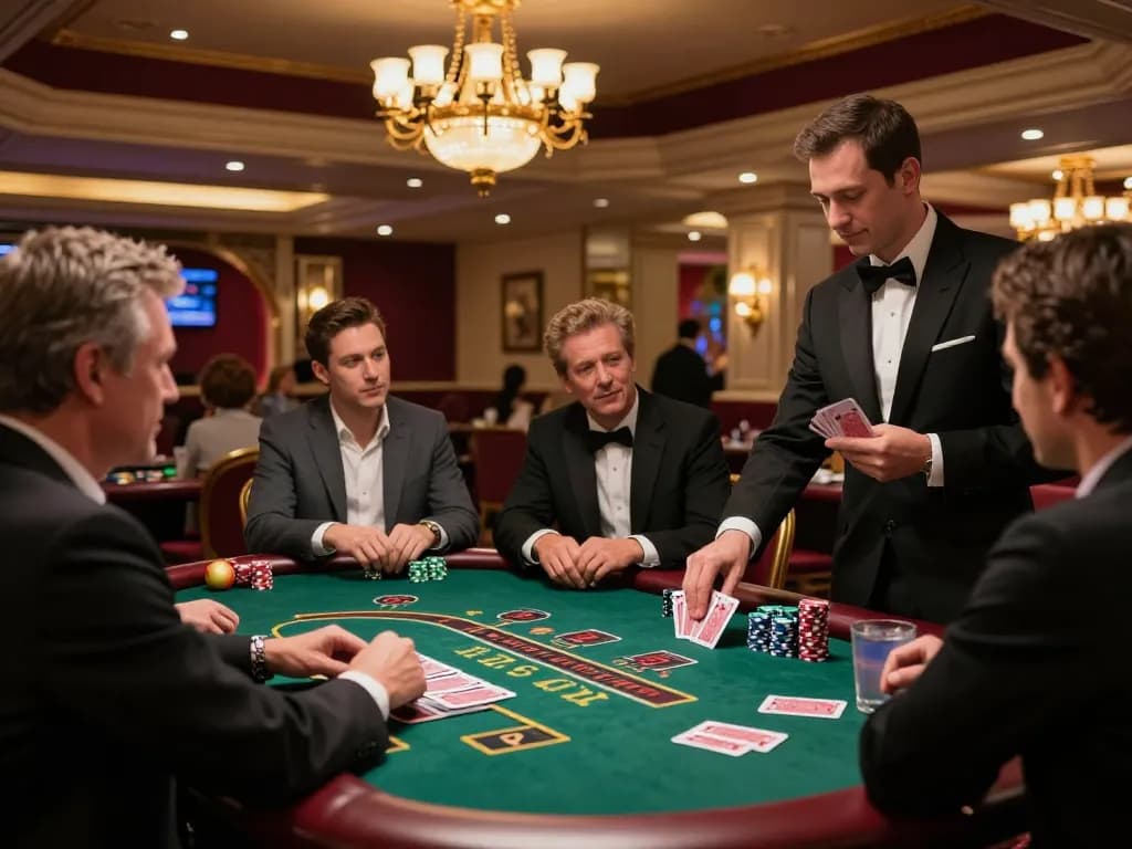 Players enjoying strategic blackjack gameplay at five88's luxurious casino tables.