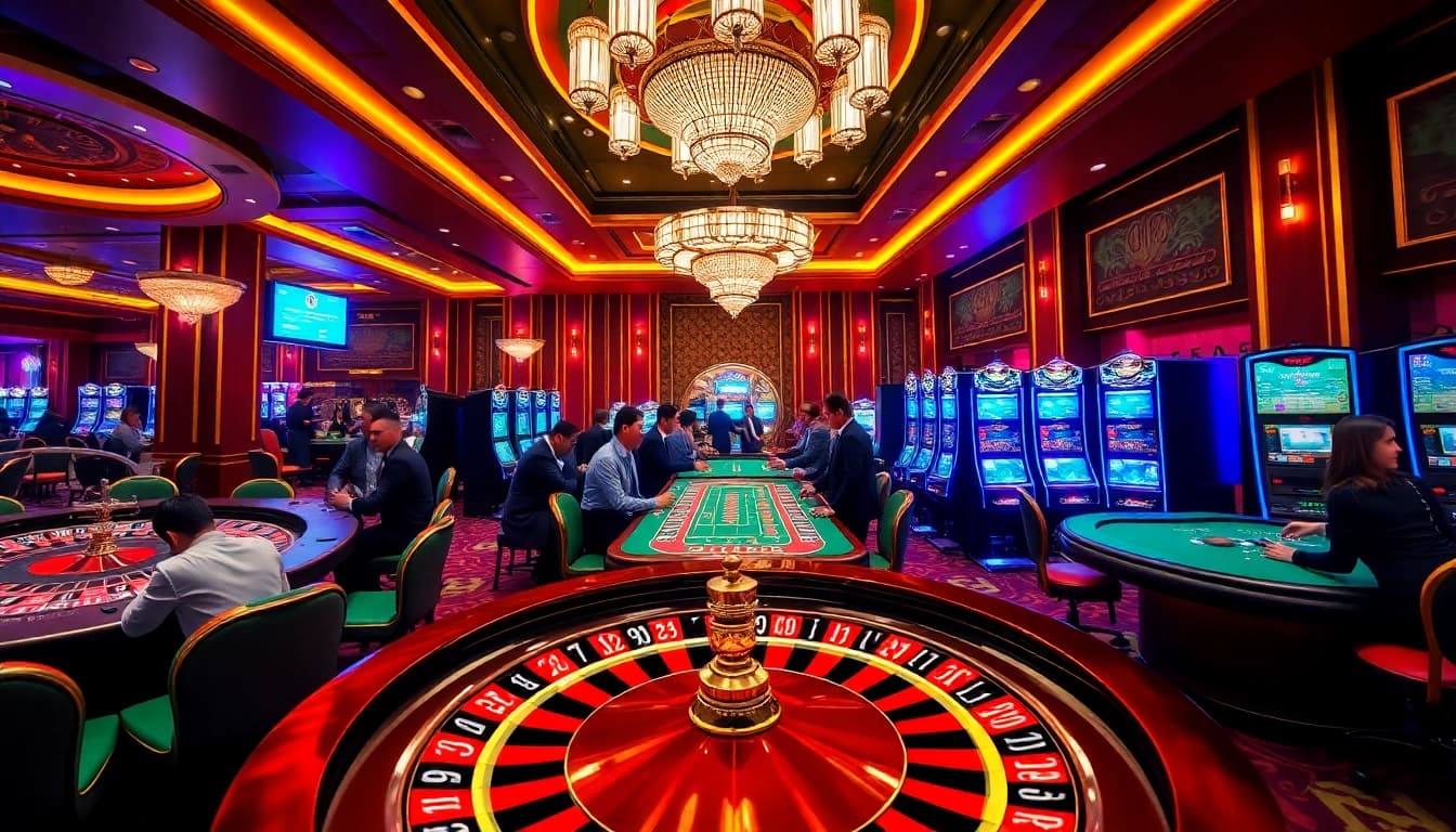 Experience thrilling gameplay at LUCKY88.COM with vibrant casino tables and engaged players.