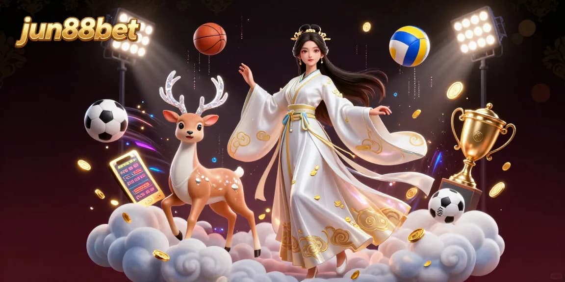 Experience dynamic sports betting action with jun88bet featuring a celestial theme in this vibrant casino illustration.