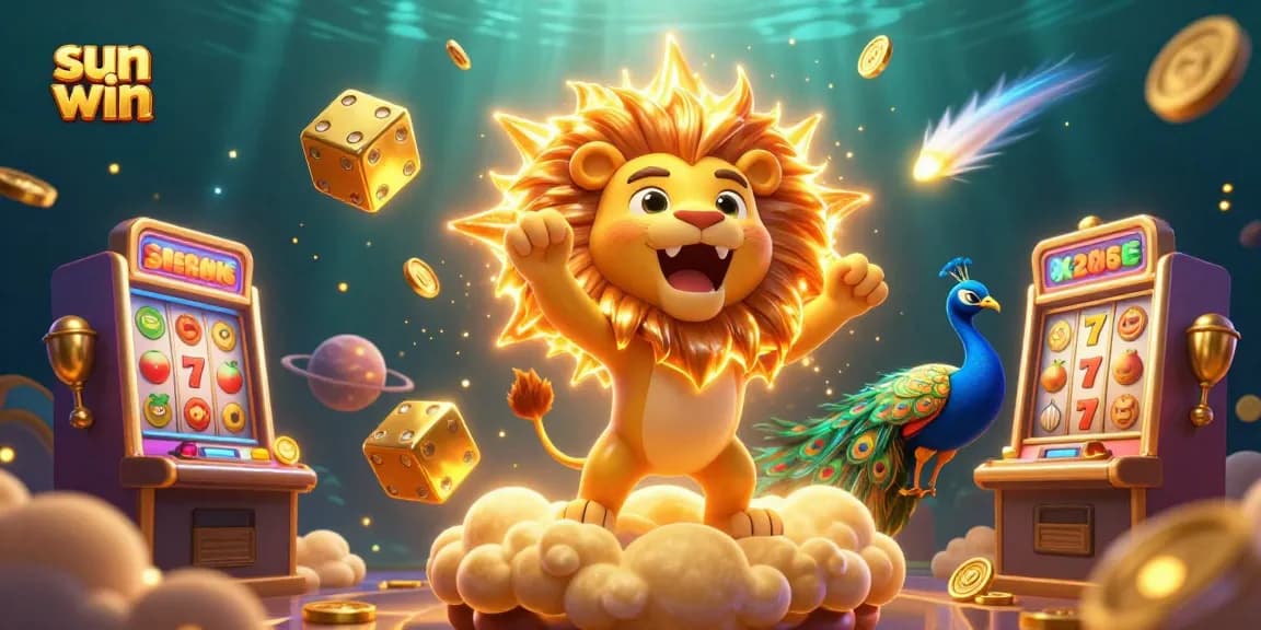 Engage in thrilling gaming excitement with Sun Win's vibrant casino universe full of slick characters and golden symbols.