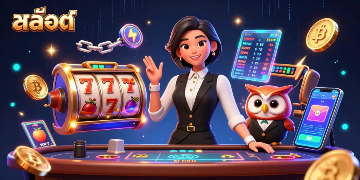Experience exciting สล็อต gameplay with vibrant characters and casino elements in an engaging scene.