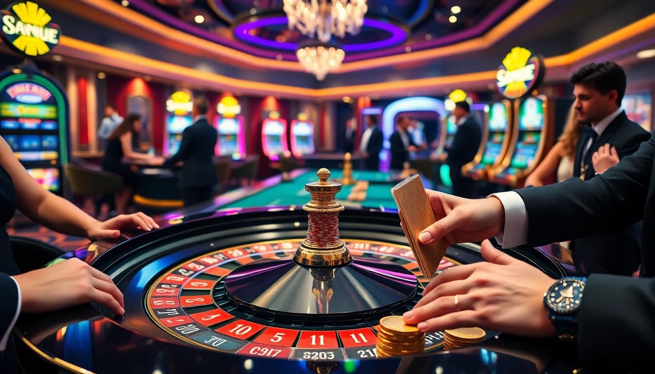 Enjoying a thrilling game at https://bl555.exchange/ with poker chips and a roulette wheel.