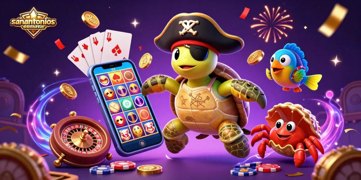 Play immersive slot games with sanantoniosoccer-themed pirate turtle adventure.