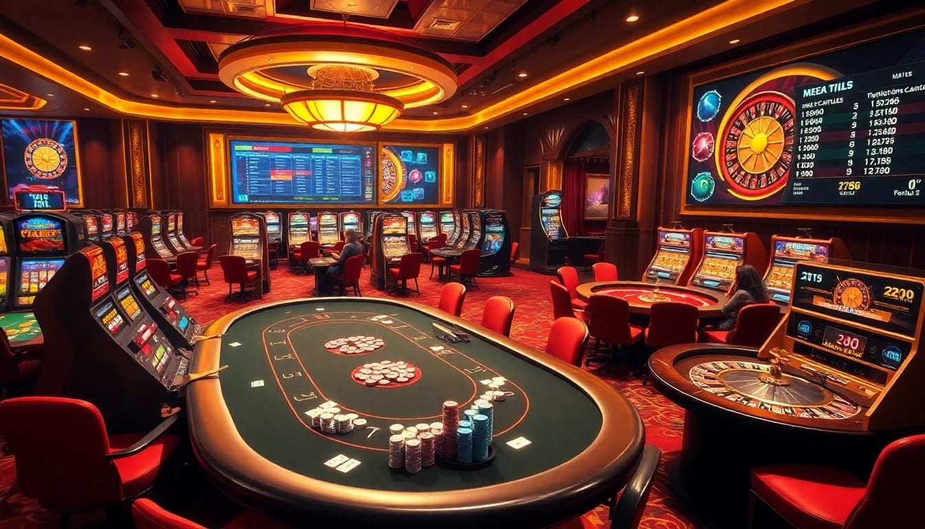 Experience thrilling gameplay at https://hm88.blue/ with vibrant casino tables and excited players.