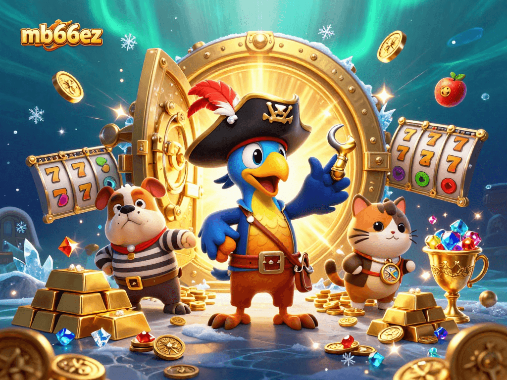 Engage in thrilling gaming at mb66ez with a vibrant scene filled with treasures and adventures.
