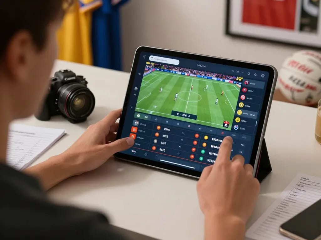 Experience strategic sports betting on co88 with tablet in cozy home setup