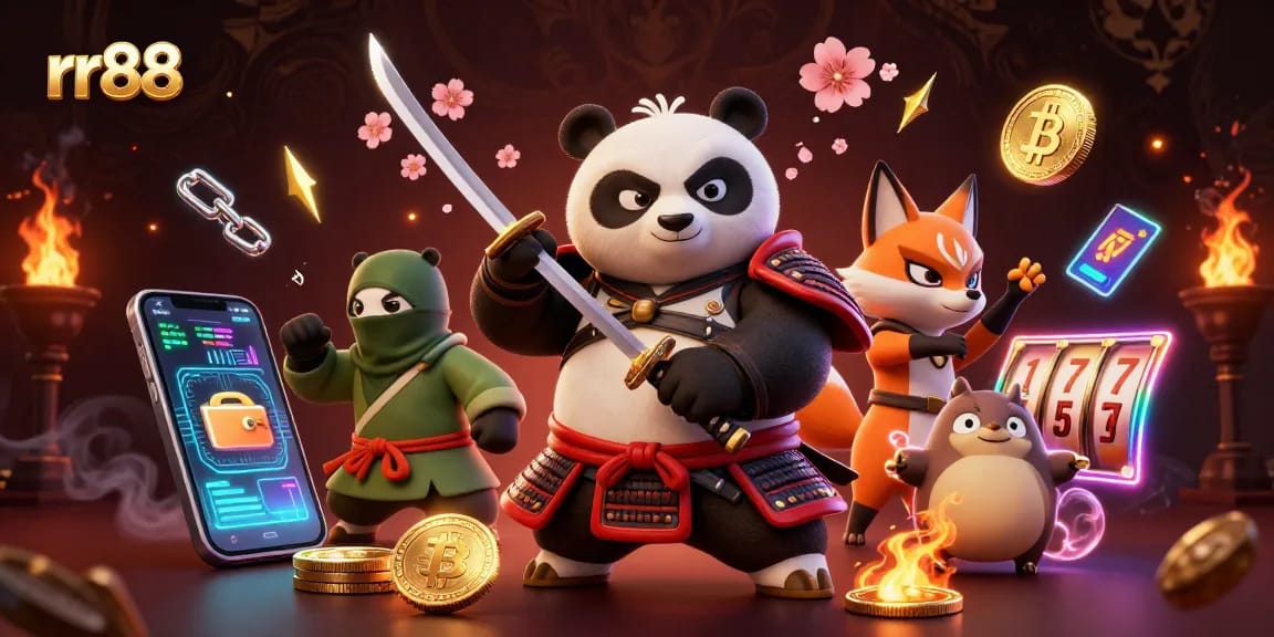 Experience thrilling gaming action with rr88, featuring dynamic characters and vibrant casino elements.