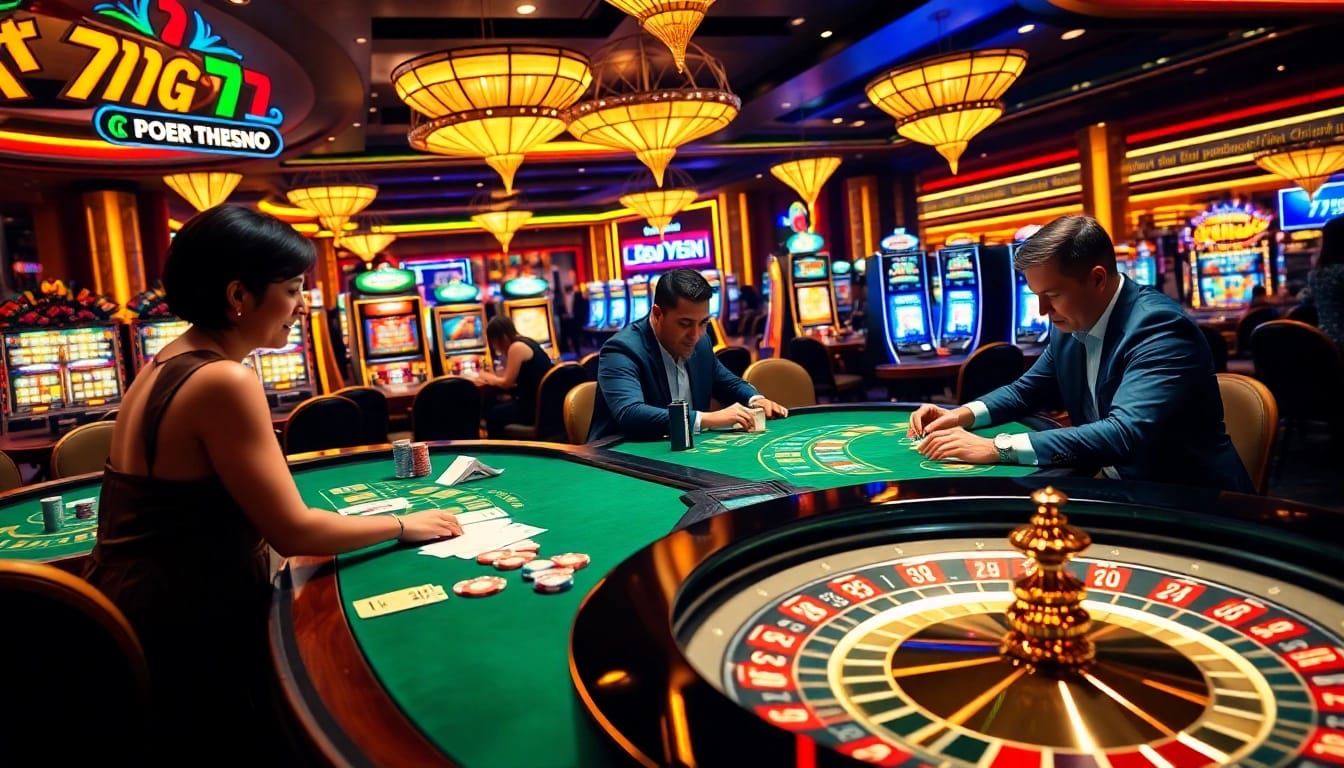 Experience the thrill of betting at 79king with vibrant casino tables and engaged players.
