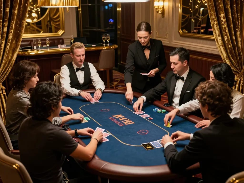 Play exciting high-stakes poker at RIK VIP in an elegant gaming atmosphere with sophisticated decor.