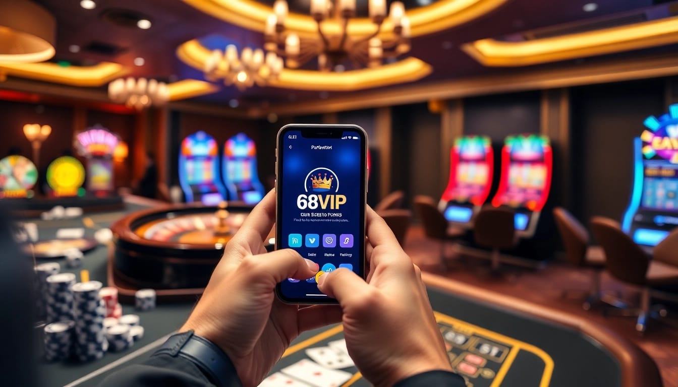 Tải App Nhà Cái 68VIP for enhanced gaming experience with vibrant casino elements