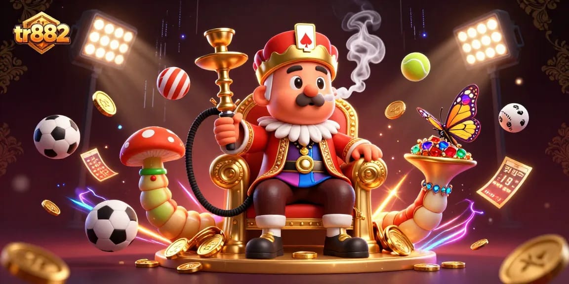Play games at tr882 and win big with vibrant casino elements in a stunning illustration.