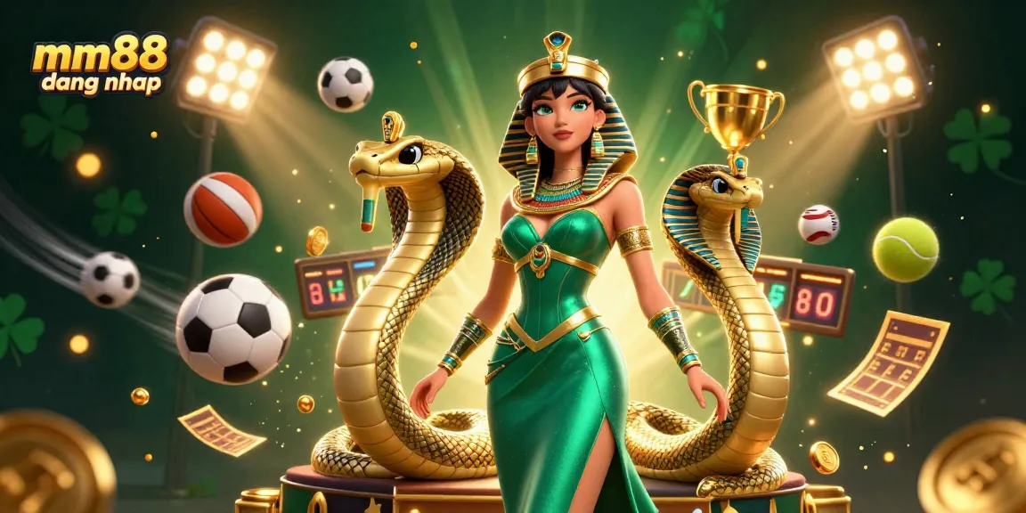 Experience exciting gameplay with mm88 dang nhap; vibrant scene full of sports elements and lavish casino decor.