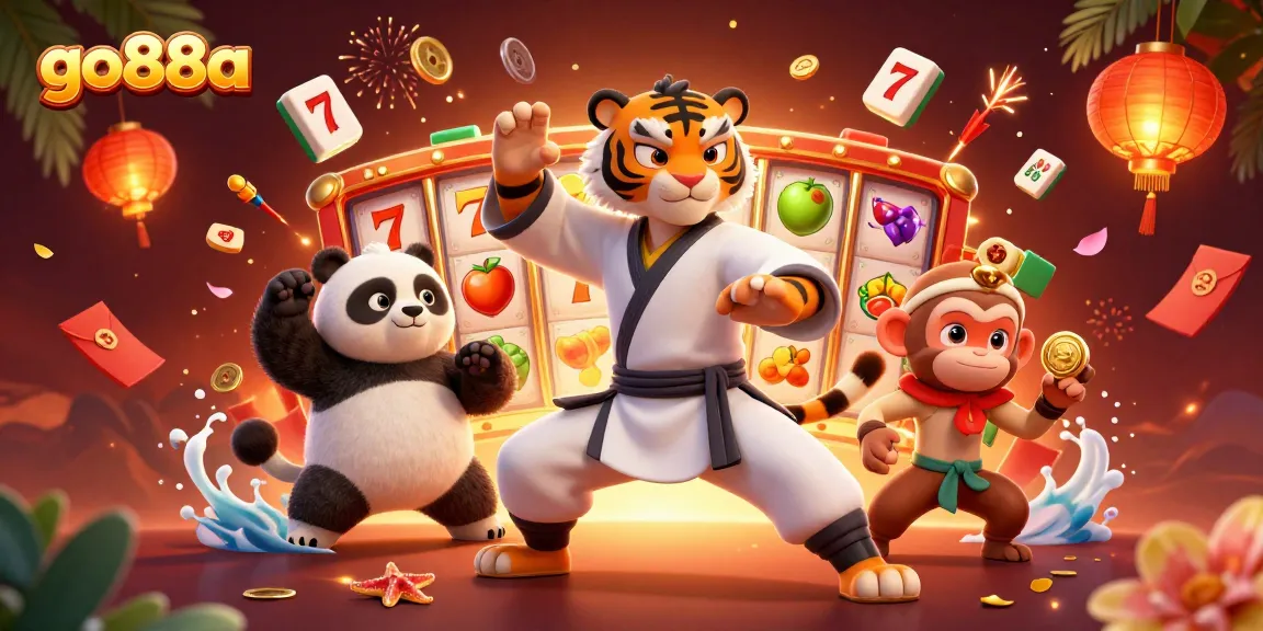 Experience the excitement of go88a slots as a kung fu tiger master showcases winning moves.