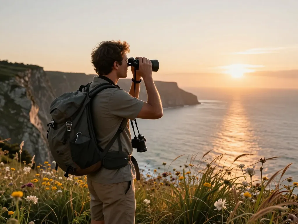 Traveler admiring stunning coastal views at gem88 sunset point