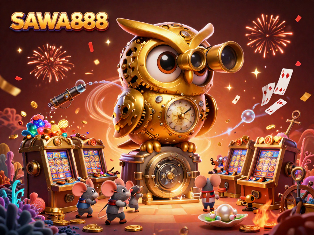 Spin vibrant slots at SAWA888 with rich treasures, animated characters, and dynamic casino action.